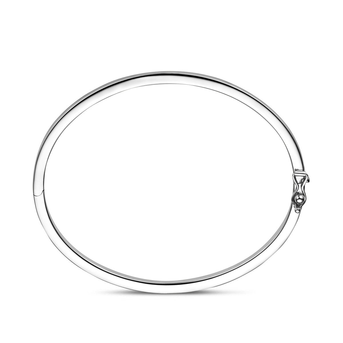 Bangle scharnier vlakke buis 4 x 60 mm 14K witgoud