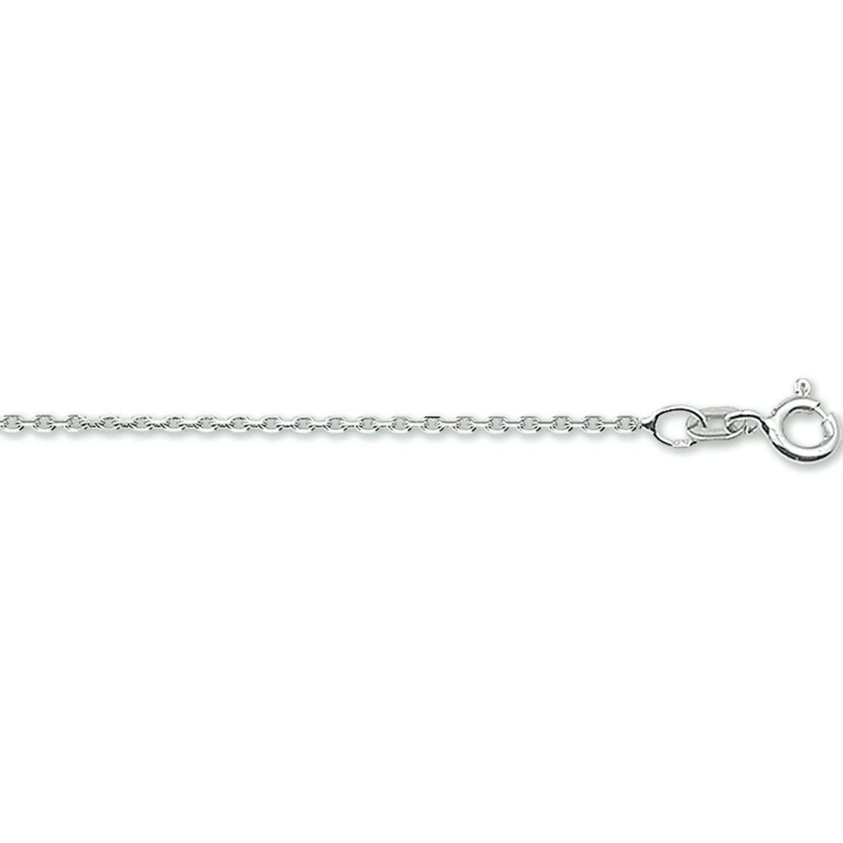 Fantasy Collection Collier anker gediamanteerd 1,3 mm 14K witgoud