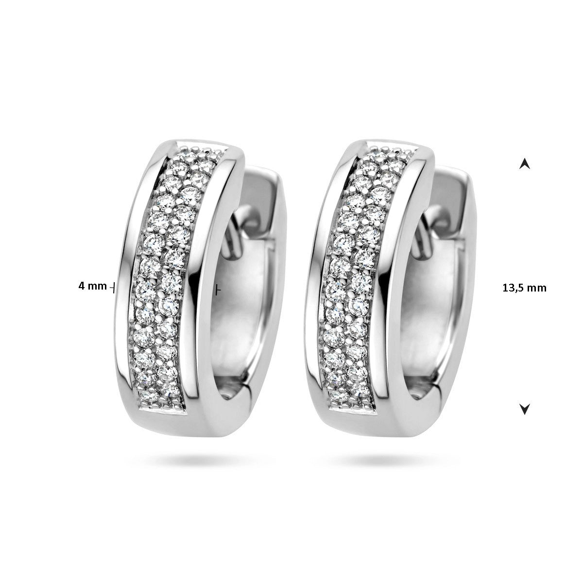 Oorbellen diamant 0.25ct (2x0.125ct) h si 14K witgoud