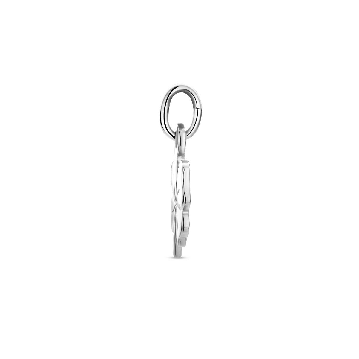 Hanger klavertje 9 mm 14K witgoud
