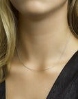 14K Witgoud Collier Anker Gediamanteerd 1,1 mm 4103323 - PansiteNederland.nl