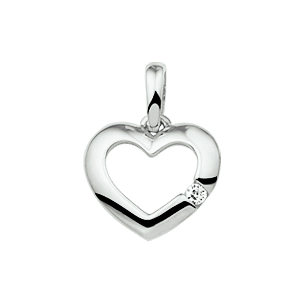 Fantasy Collection Hanger hart zirkonia 14K witgoud