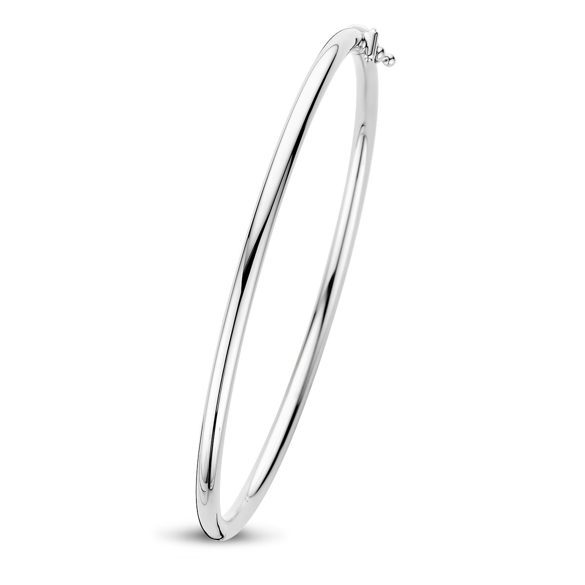 Fantasy Collection Bangle scharnier ronde buis 3 x 60 mm 14K witgoud