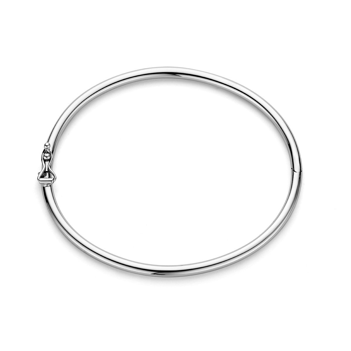 Fantasy Collection Bangle scharnier ronde buis 3 x 60 mm 14K witgoud