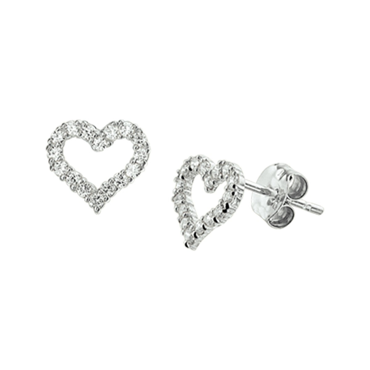 Fantasy Collection Oorbellen hart zirkonia 14K witgoud - PSN4104169