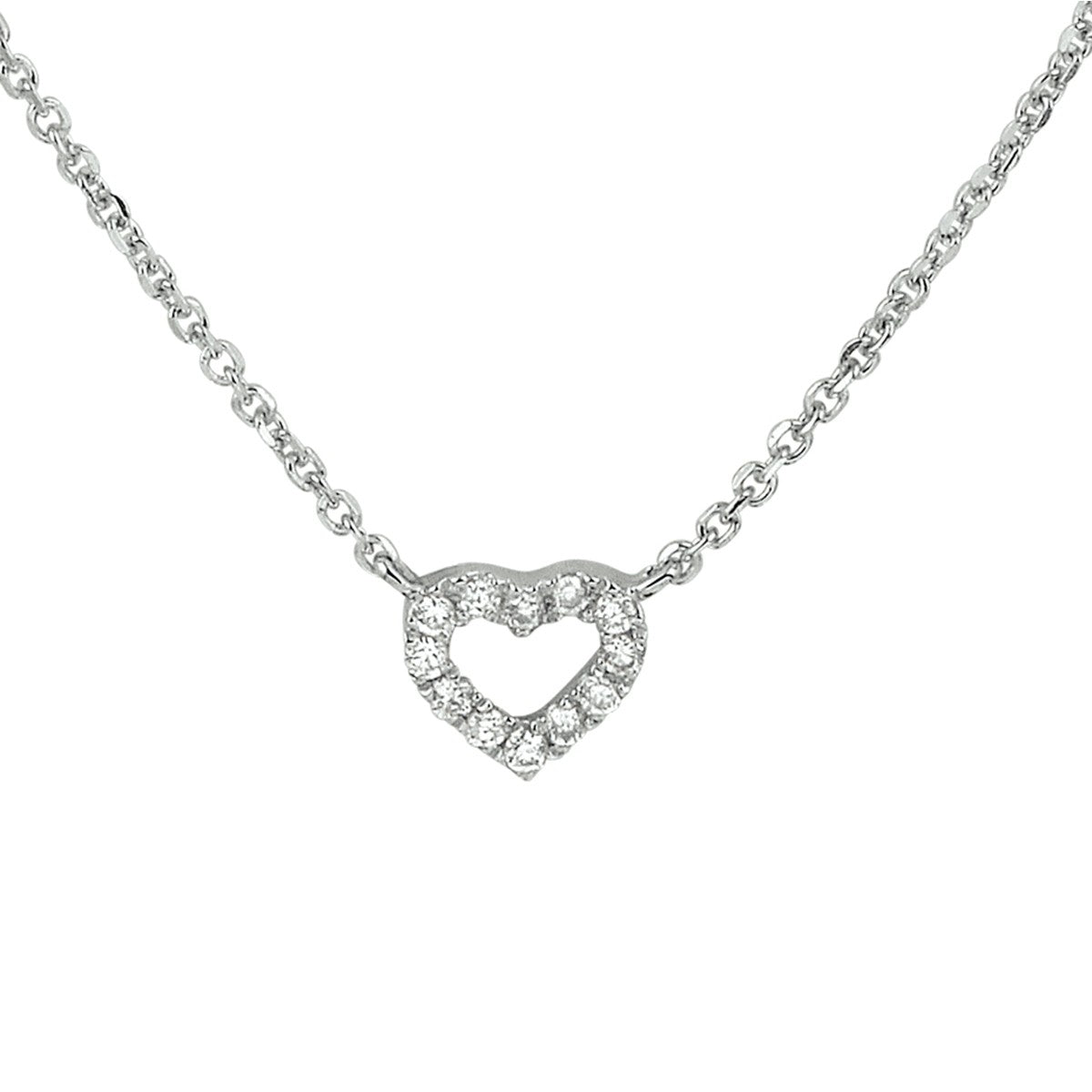 Fantasy Collection Collier hart diamant 0.05ct h p1 1 mm 41 - 43 - 45 cm 14K witgoud