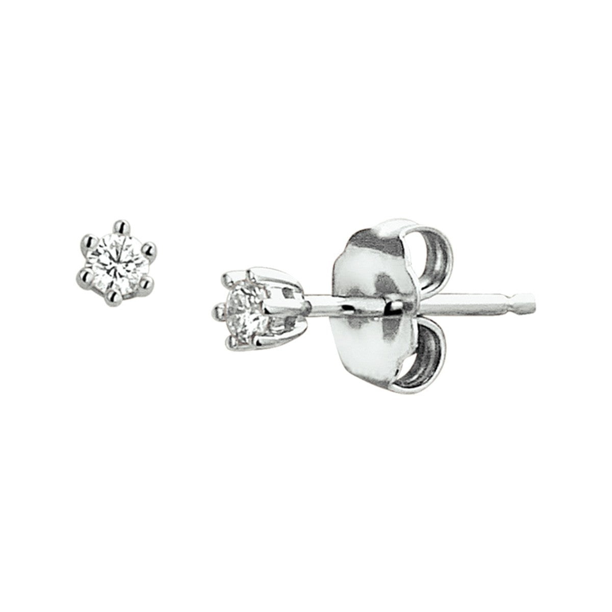 Fantasy Collection Oorbellen diamant 0.10ct (2x0.05ct) h si 14K witgoud