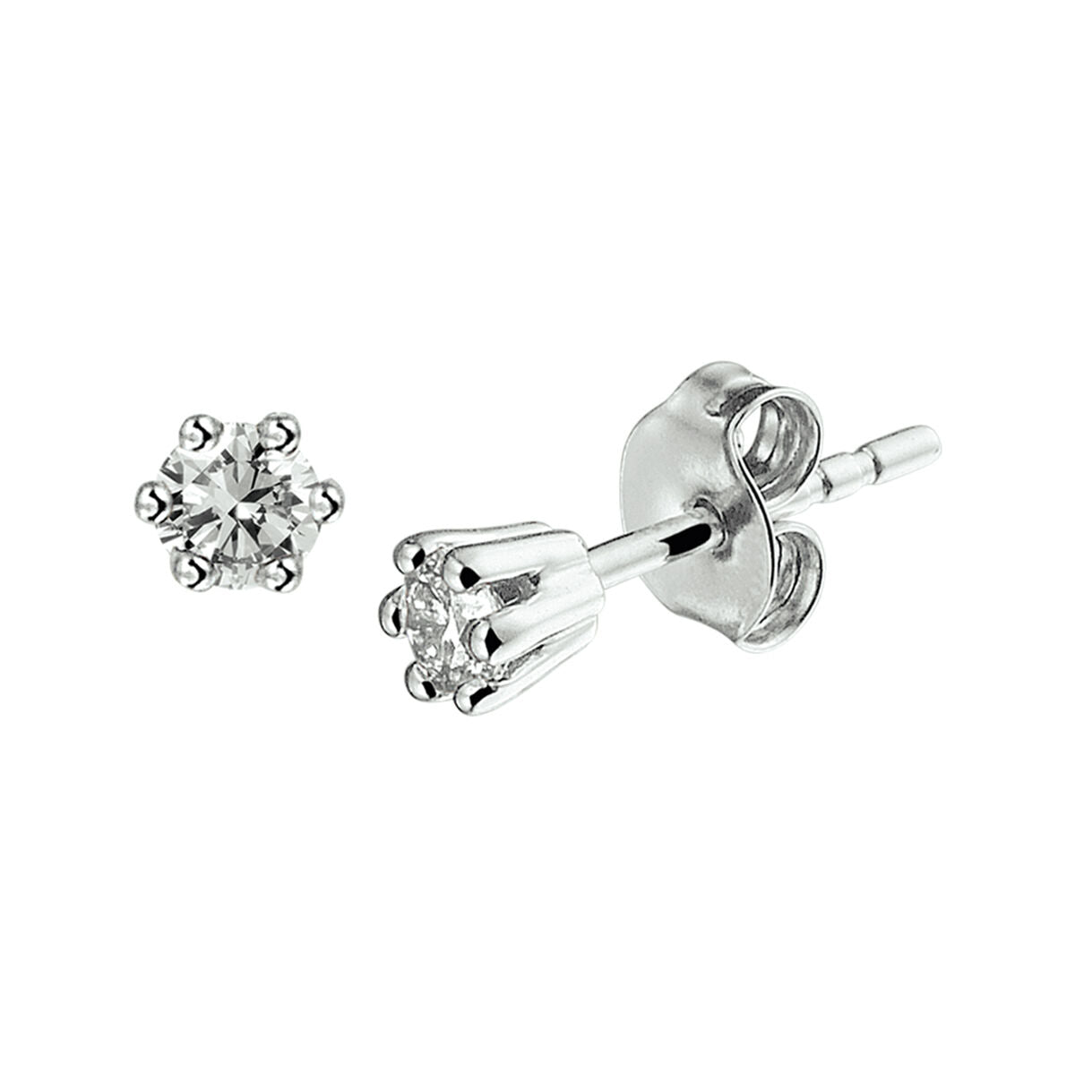 Fantasy Collection Oorbellen diamant 0.20ct (2x0.10ct) h si 14K witgoud