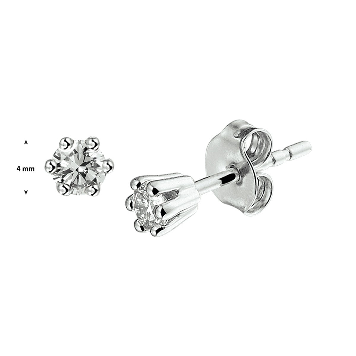 Fantasy Collection Oorbellen diamant 0.20ct (2x0.10ct) h si 14K witgoud