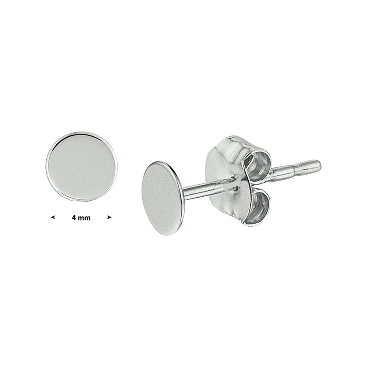 Fantasy Collection Oorbellen rondje 4 mm 14K witgoud - PSN4104781