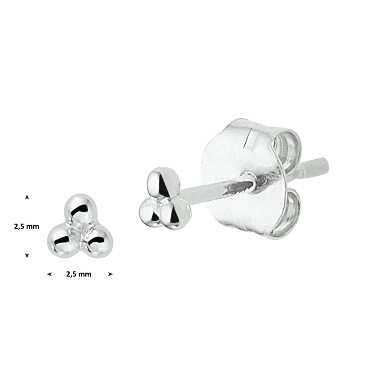 Fantasy Collection Oorbellen bolletjes 2,5 mm 14K witgoud - PSN4104783