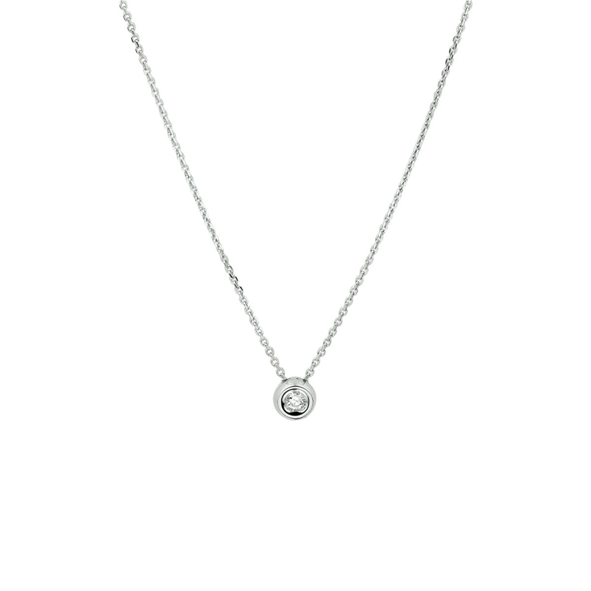 Fantasy Collection Collier diamant 0.05ct h si 41 - 43 - 45 cm 14K witgoud