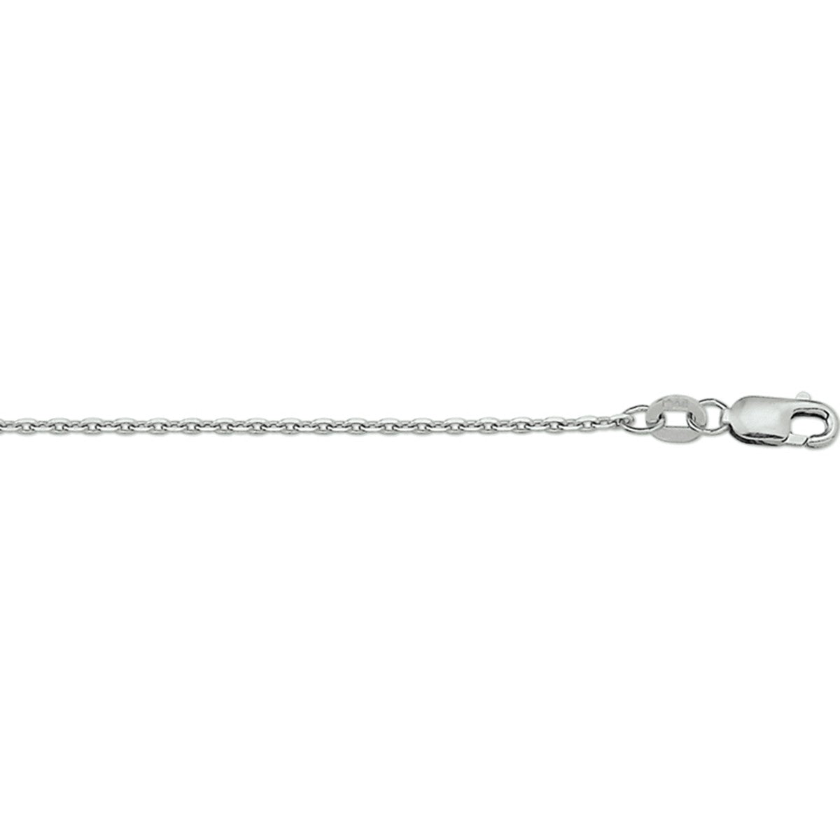 Fantasy Collection Collier anker gediamanteerd 1,3 mm 14K witgoud