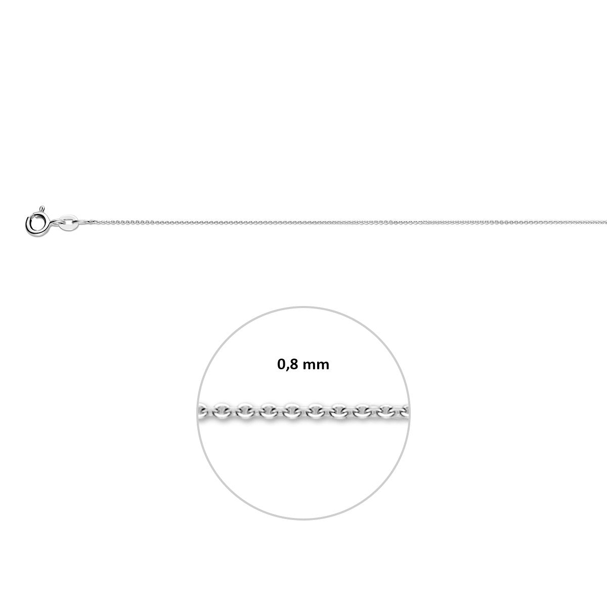 Collier anker plat 0,8 mm 41 - 43 - 45 cm 14K witgoud