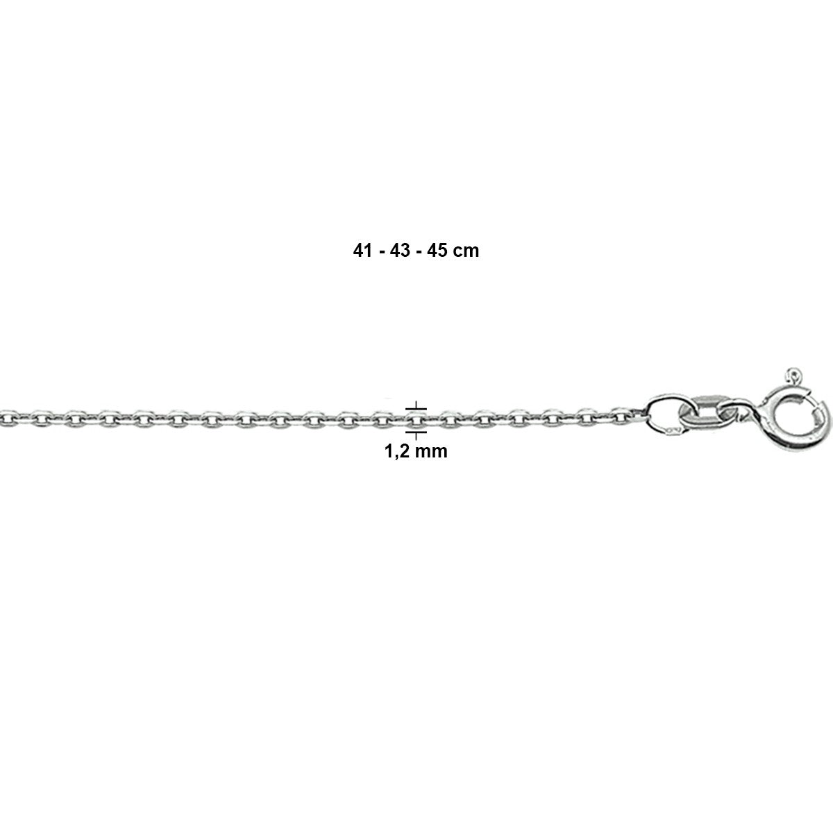 Fantasy Collection Collier anker plat 1,2 mm 14K witgoud