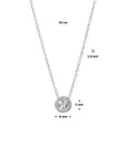 14K witgoud collier rondje zirkonia 42 cm halo 4104956 - PansiteNederland.nl