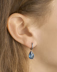 14K Witgoud Klapoorringen London Blue Kwarts 4104988 - PansiteNederland.nl