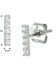 Zilveren oorknoppen balkje zirkonia - PSN4105071 - PansiteNederland.nl