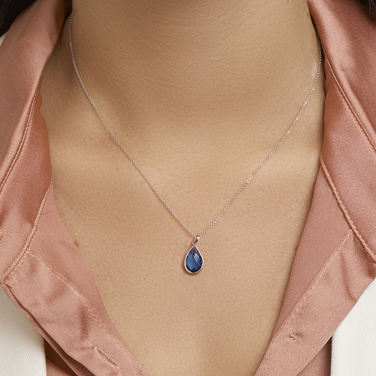 Fantasy Collection Hanger london blue kwarts 14K witgoud
