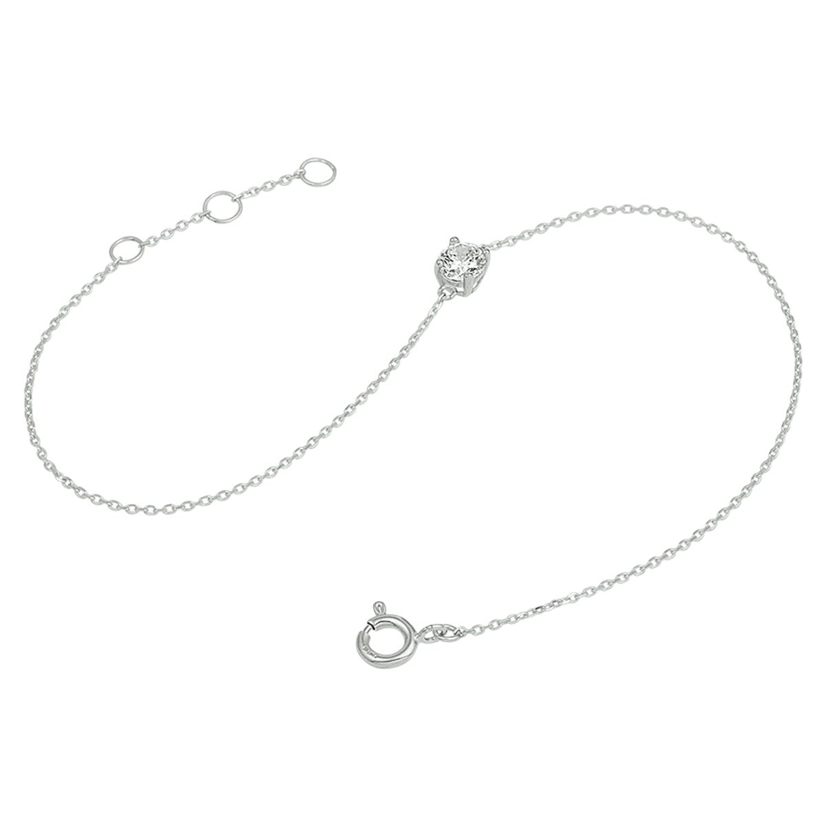 Fantasy Collection Armband zirkonia 16,5 - 17,5 - 18,5 cm 14K witgoud