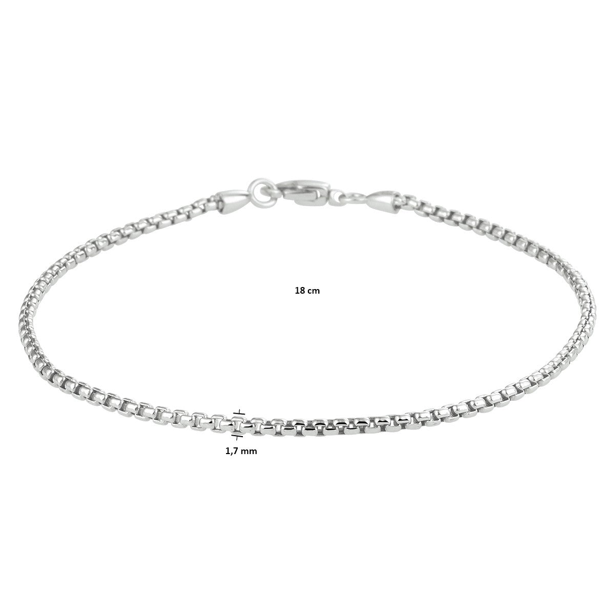 Fantasy Collection Armband venetiaans bol 1,7 mm 18 cm 14K witgoud