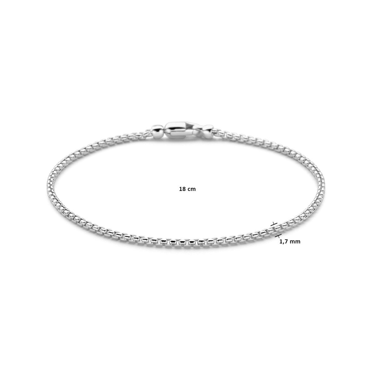 Fantasy Collection Armband venetiaans bol 1,7 mm 18 cm 14K witgoud