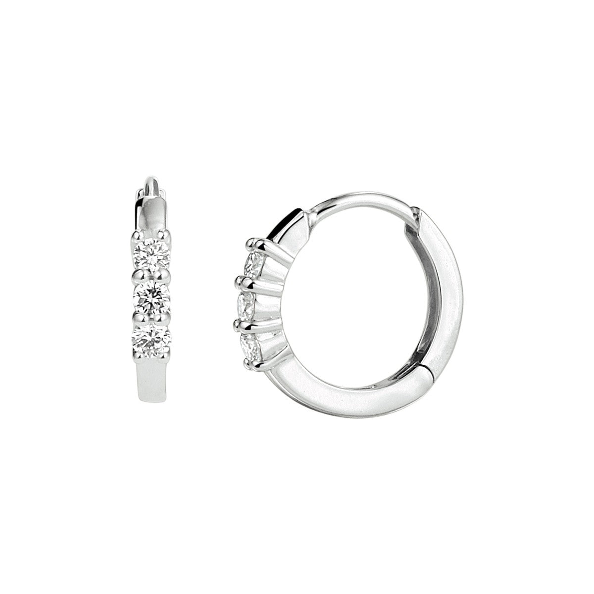 Fantasy Collection Oorbellen diamant 0.18ct (2x 0.09ct) h si 14K witgoud