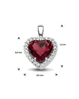 14K witgoud hanger hart rhodoliet en diamant 0.10ct h si halo 4105619 - PansiteNederland.nl