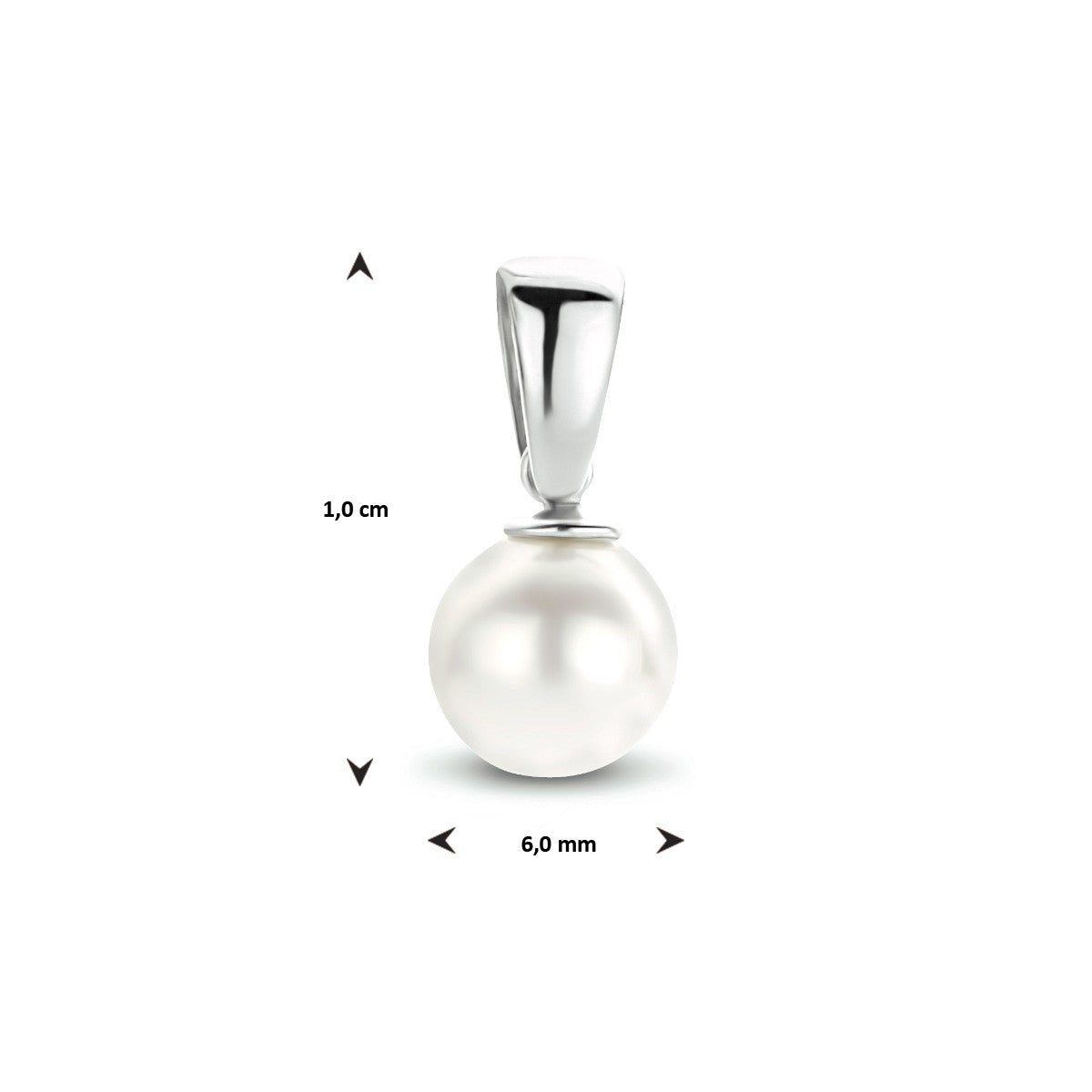Fantasy Collection Hanger parel 10 mm 14K witgoud
