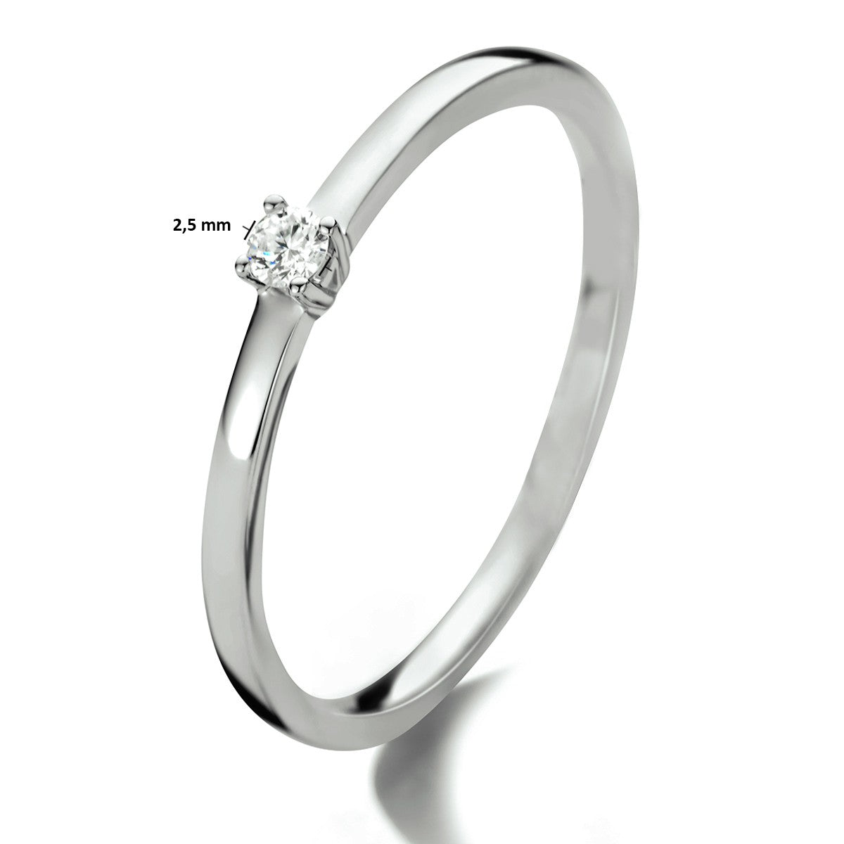 Fantasy Collection Aanzoeksring diamant 0.05ct h si 14K witgoud