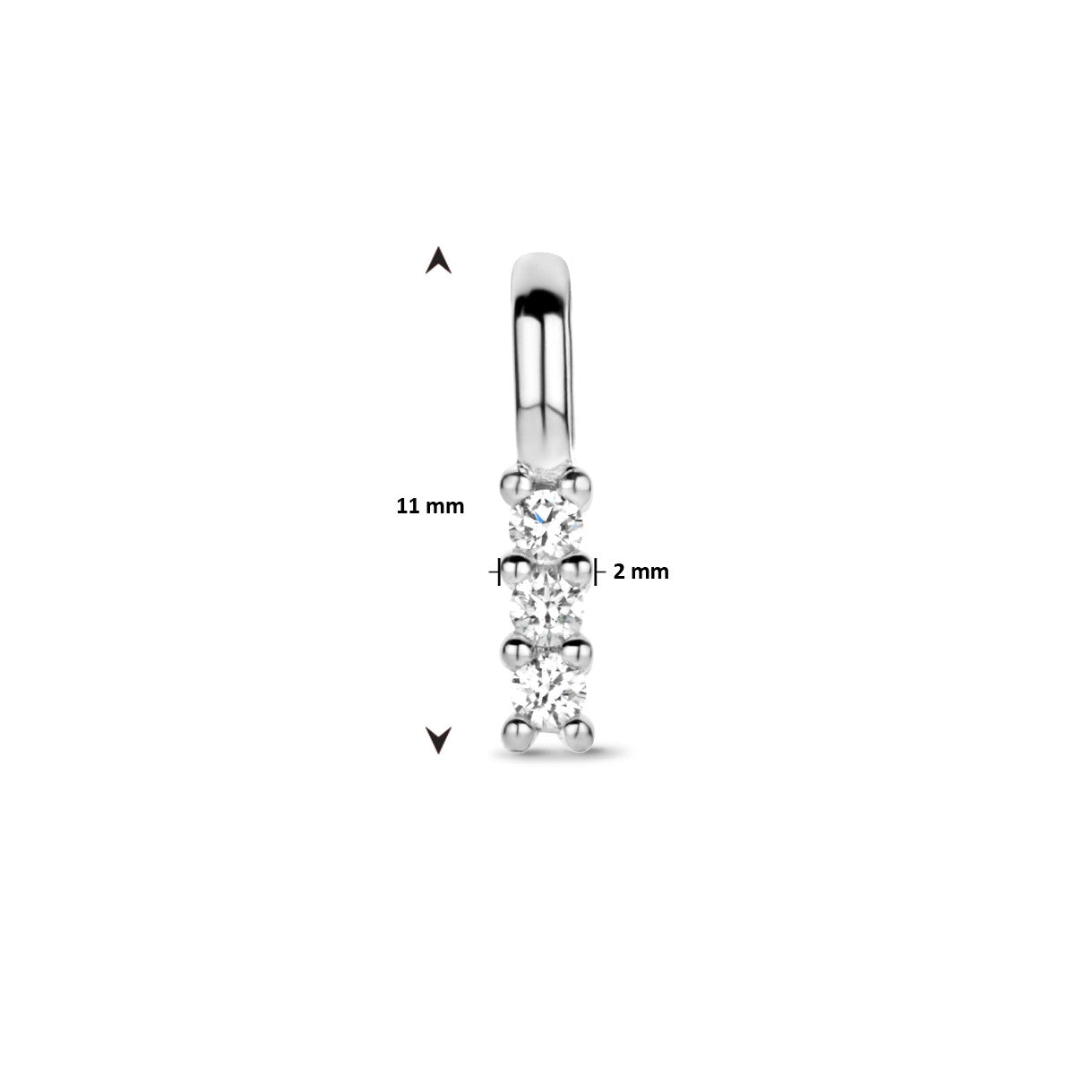 Fantasy Collection Hanger diamant 0.05ct h si 11 mm 14K witgoud