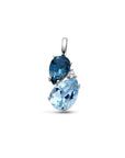 14K witgoud hanger london blue topaas, blauw topaas en diamant 0.010ct h p1 4105768 - PansiteNederland.nl
