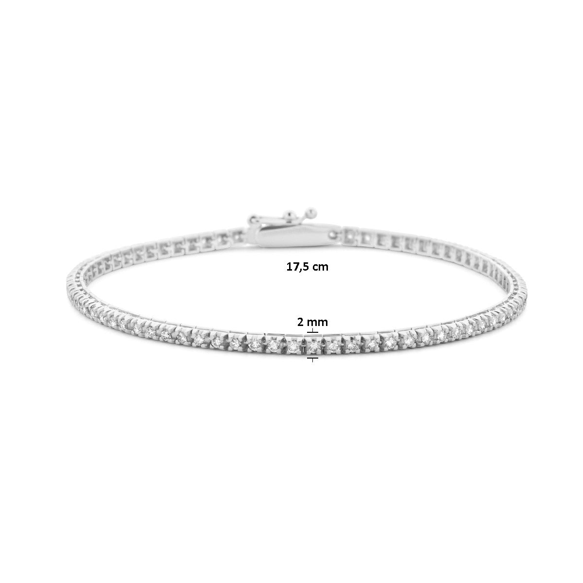 Fantasy Collection Tennisarmband diamant 1.00ct h si 2,0 mm 17,5 cm 14K witgoud