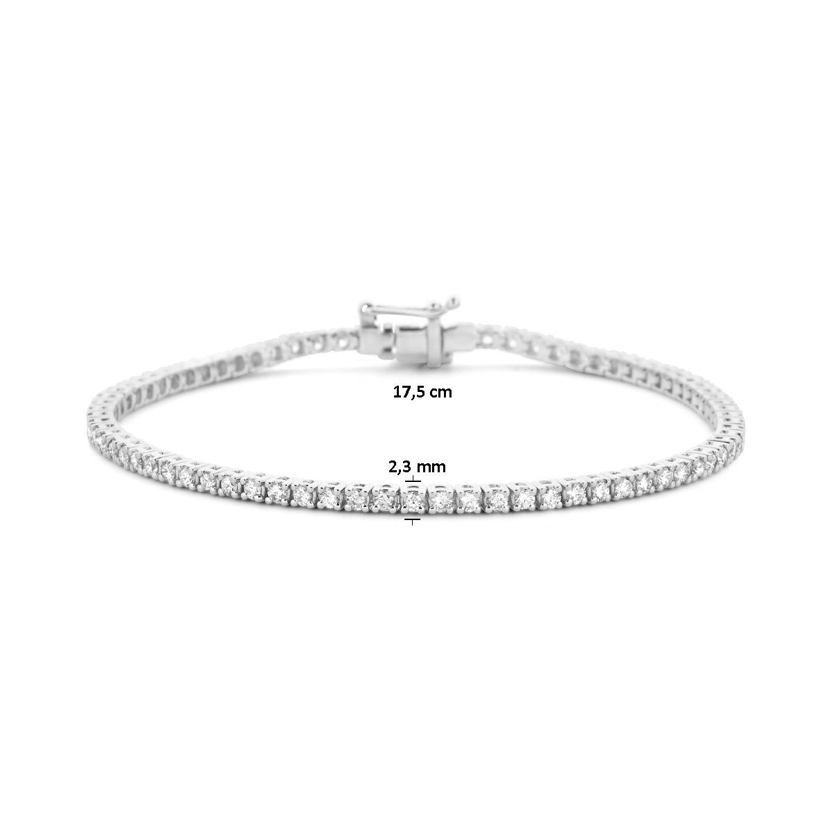 Fantasy Collection Tennisarmband diamant 2.00ct h si 2,3 mm 17,5 cm 14K witgoud