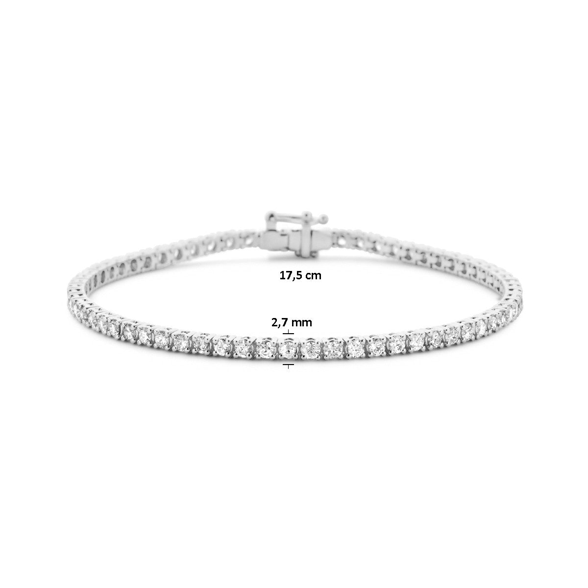Fantasy Collection Tennisarmband lab grown diamant 3.00ct g si 2,7 mm 17,5 cm 14K witgoud
