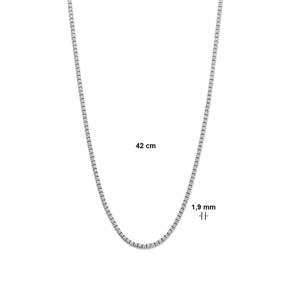 Fantasy Collection Tenniscollier diamant 2.00ct h si 1,9 mm 42 cm 14K witgoud