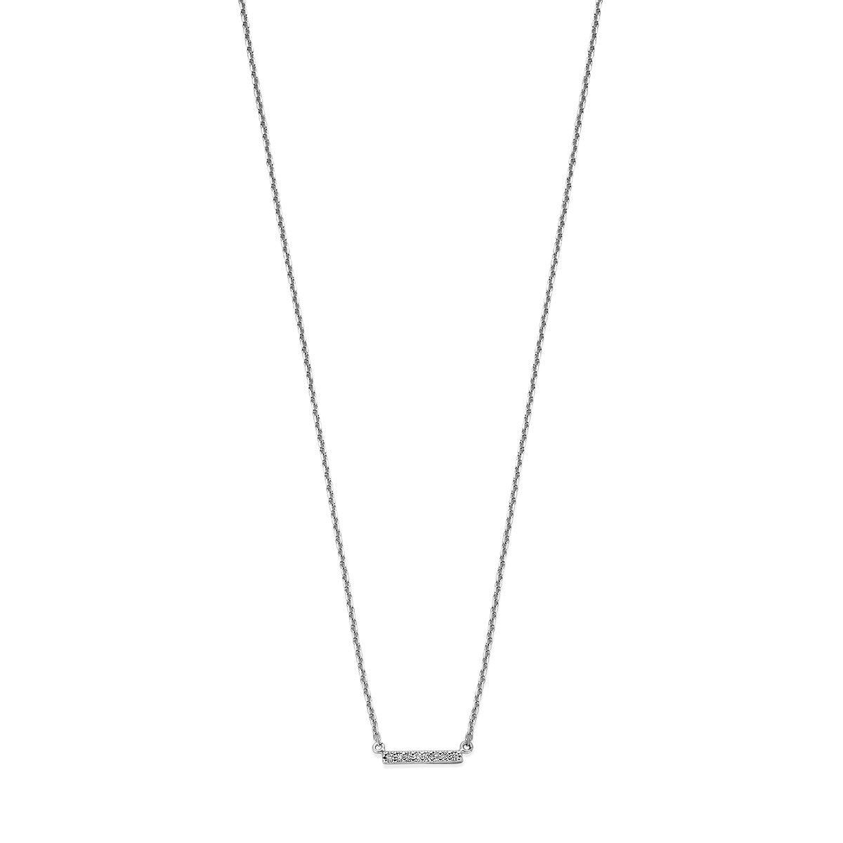 Fantasy Collection Collier balkje diamant 0.04ct h si 42 - 45 cm 14K witgoud