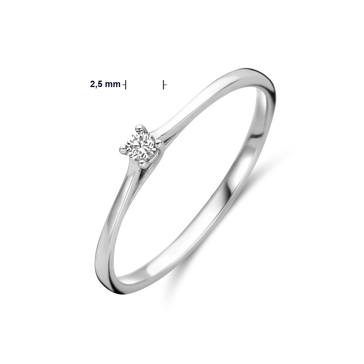 Fantasy Collection Aanzoeksring diamant 0.05ct h si 14K witgoud