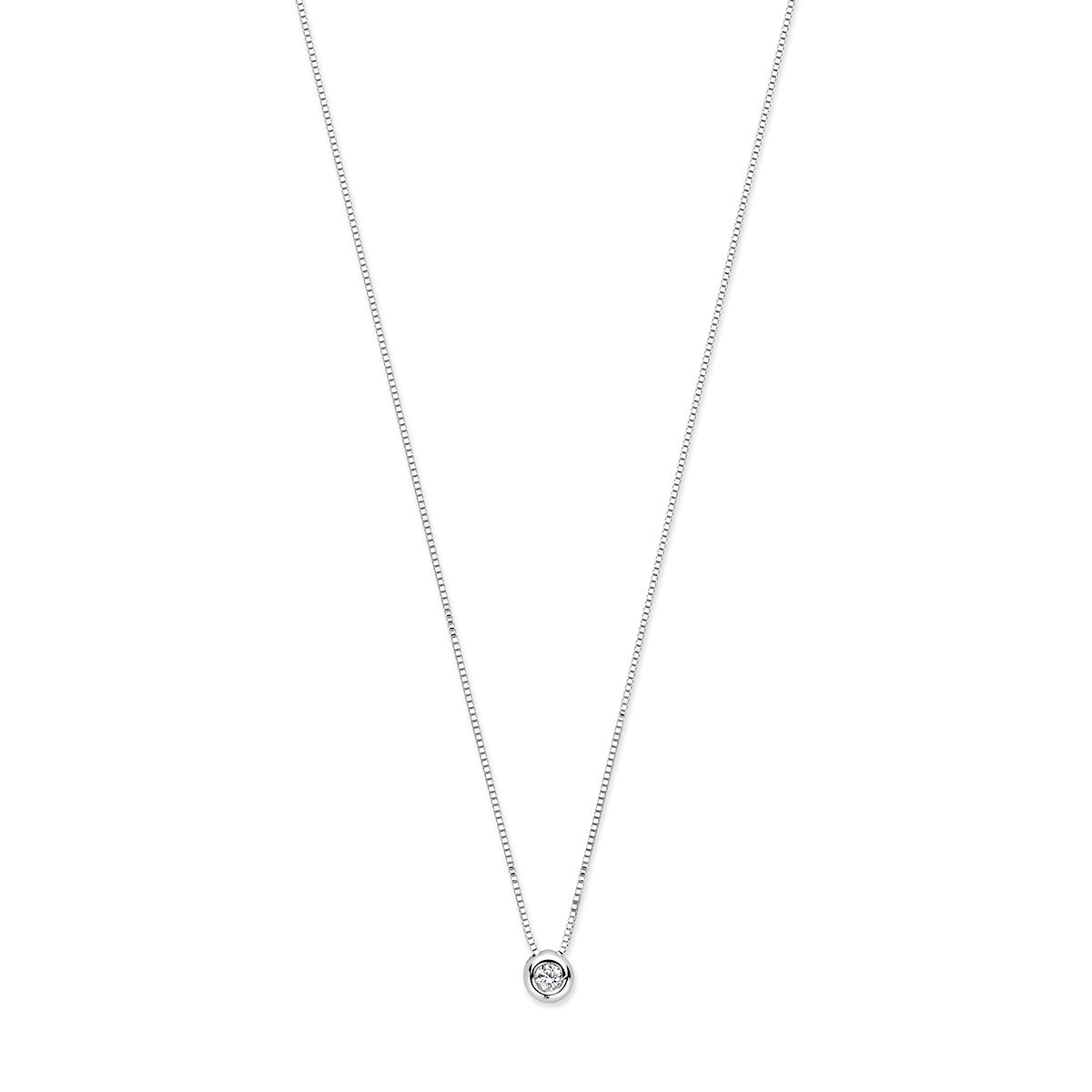 Fantasy Collection Collier diamant 0.05ct h si 42 - 45 cm 14K witgoud