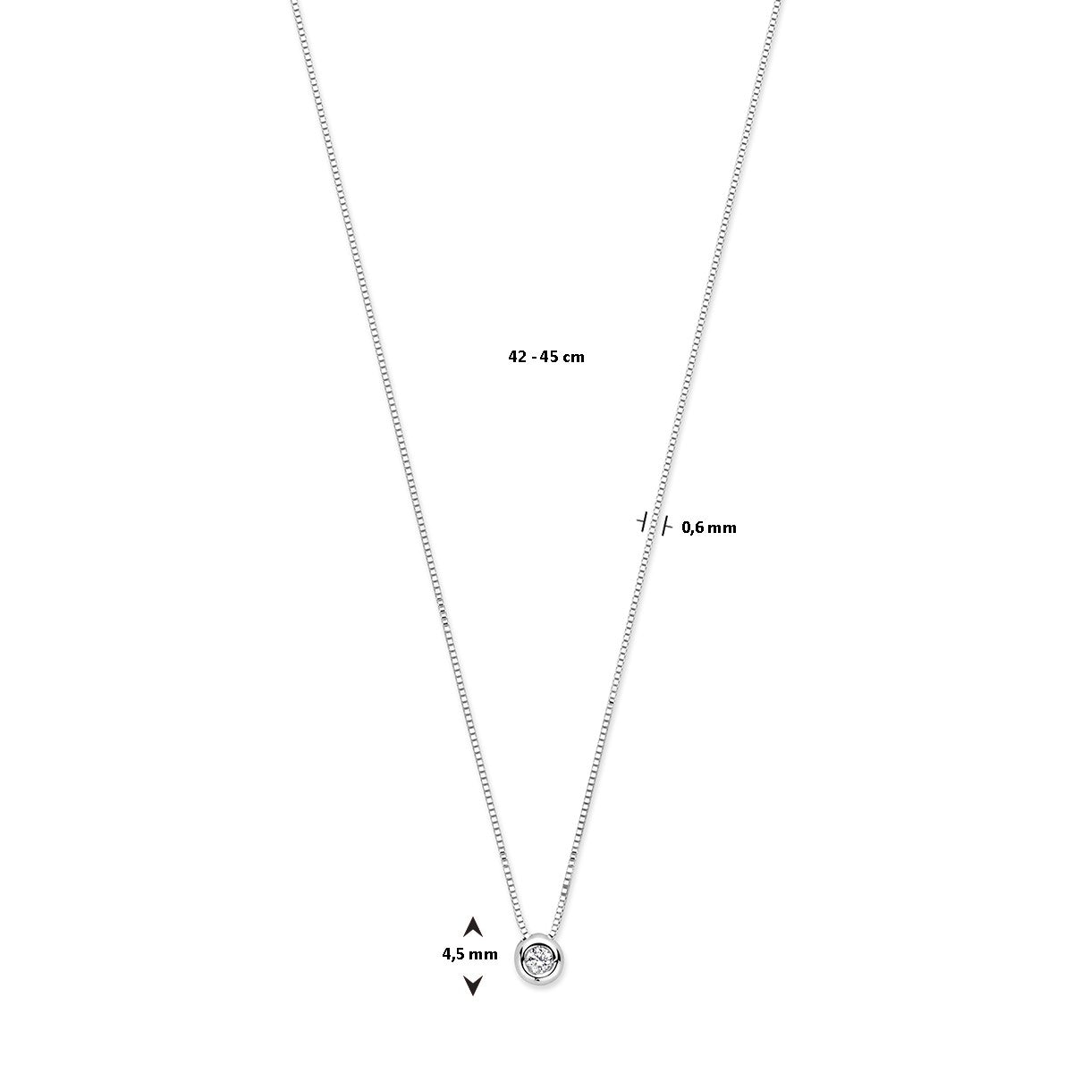 Fantasy Collection Collier diamant 0.05ct h si 42 - 45 cm 14K witgoud