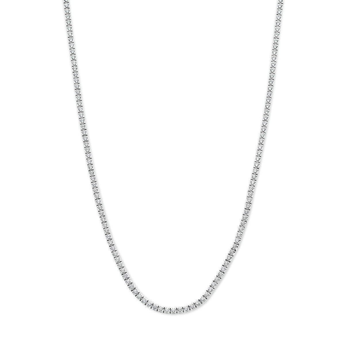 Fantasy Collection Tenniscollier lab grown diamant 3.00ct g si 2,2 mm 42 cm 14K witgoud