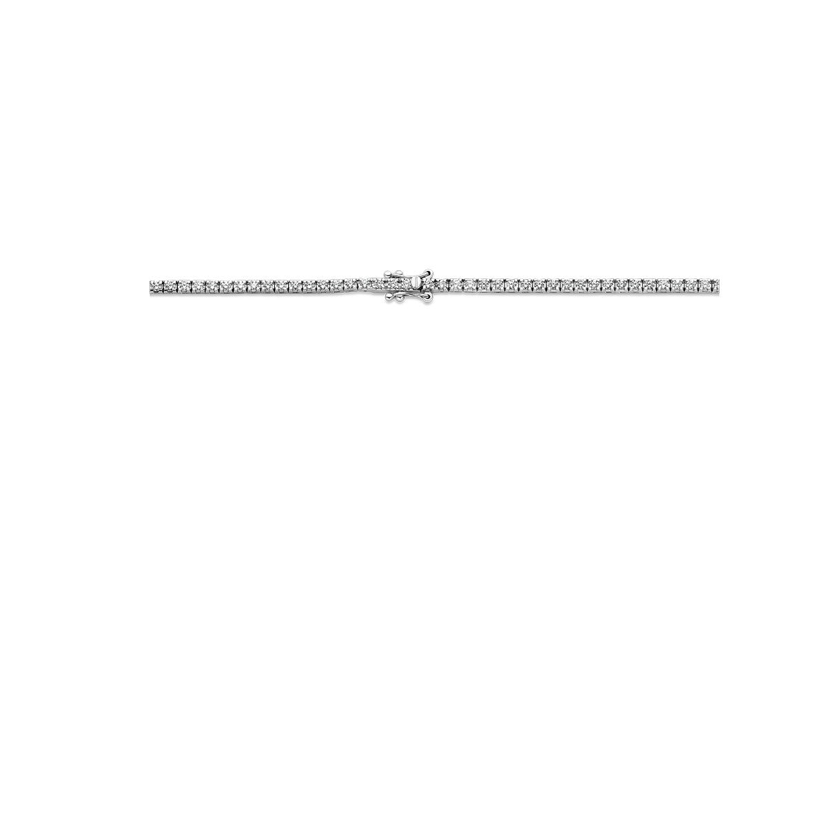 Fantasy Collection Tenniscollier lab grown diamant 3.00ct g si 2,2 mm 42 cm 14K witgoud