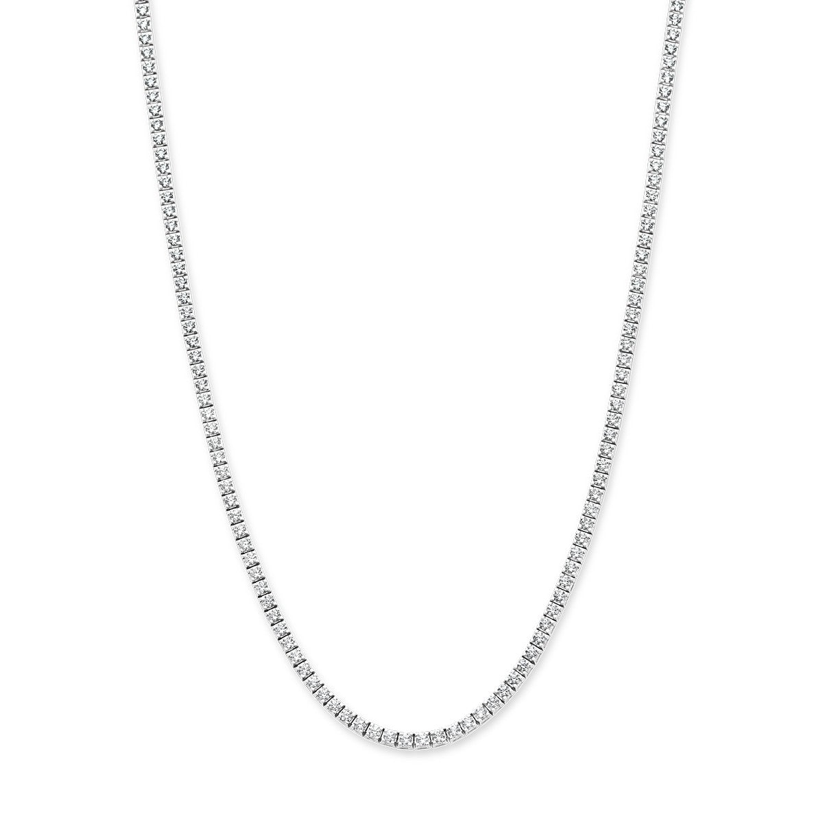 Fantasy Collection Tenniscollier lab grown diamant 5.00ct g si 2,5 mm 42 cm 14K witgoud