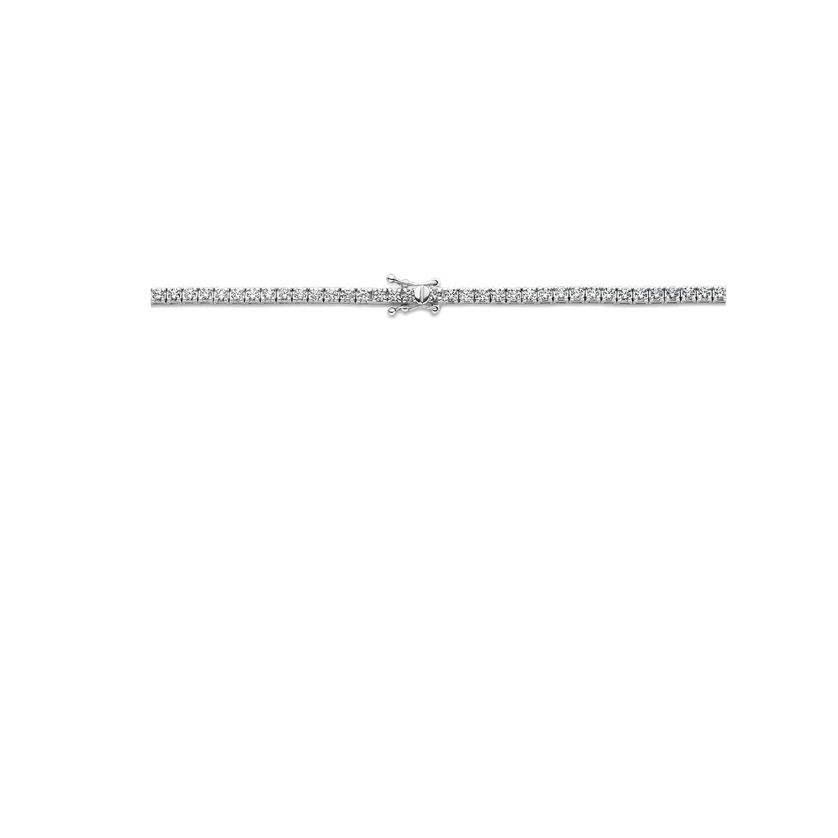 Fantasy Collection Tenniscollier lab grown diamant 5.00ct g si 2,5 mm 42 cm 14K witgoud
