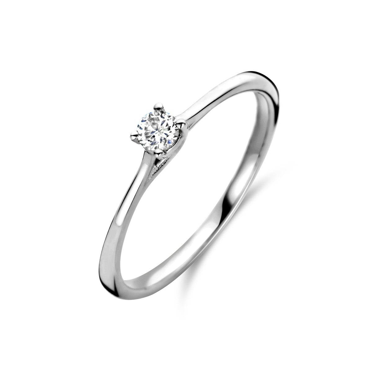 Fantasy Collection Aanzoeksring diamant 0.10ct h si 14K witgoud