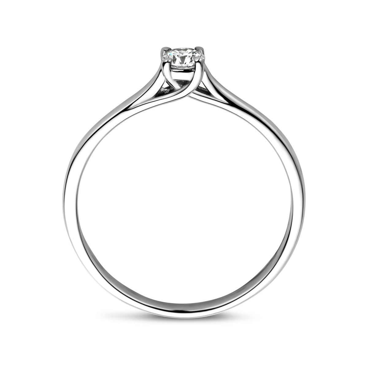 Aanzoeksring diamant 0.15ct h si 14K witgoud