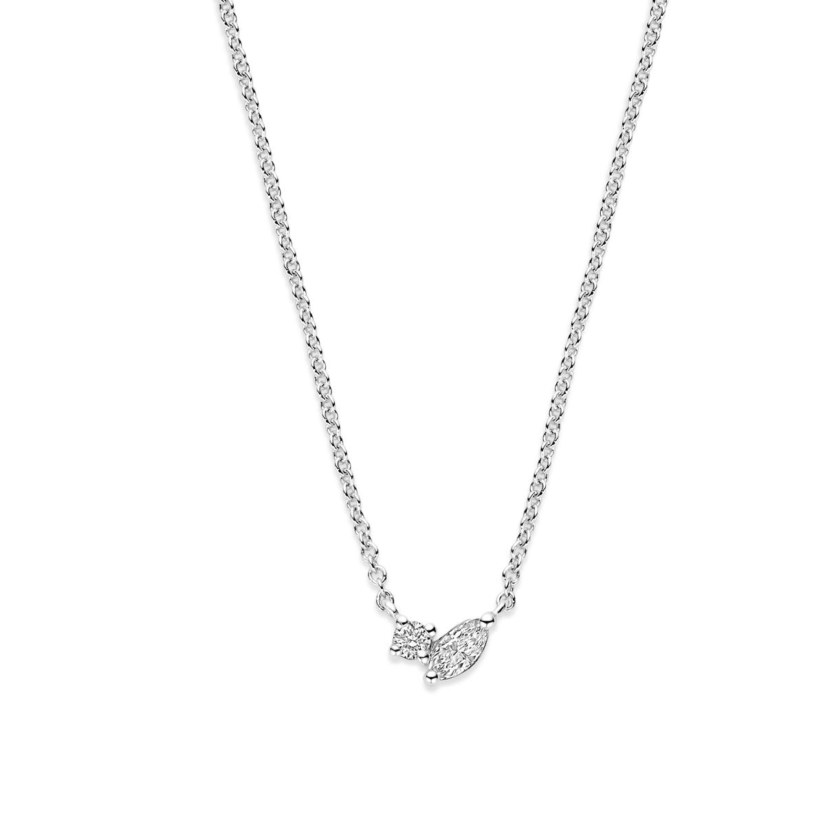 Fantasy Collection Collier diamant 0.14ct h si 41 - 43 - 45 cm 14K witgoud