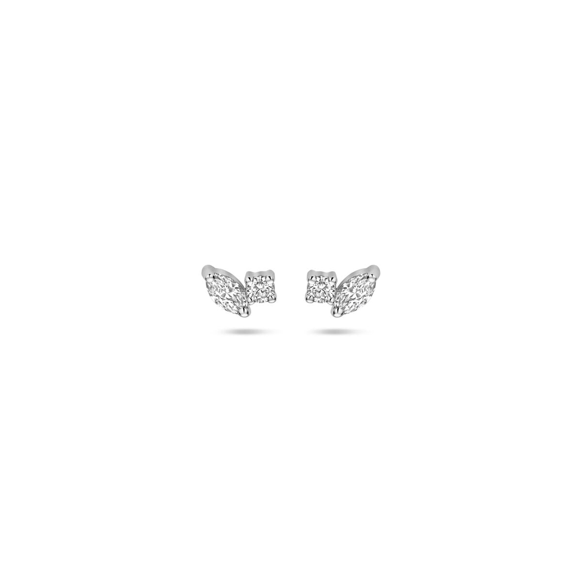 Fantasy Collection Oorbellen diamant 0.24ct (2x 0.12ct) h si 4 mm 14K witgoud