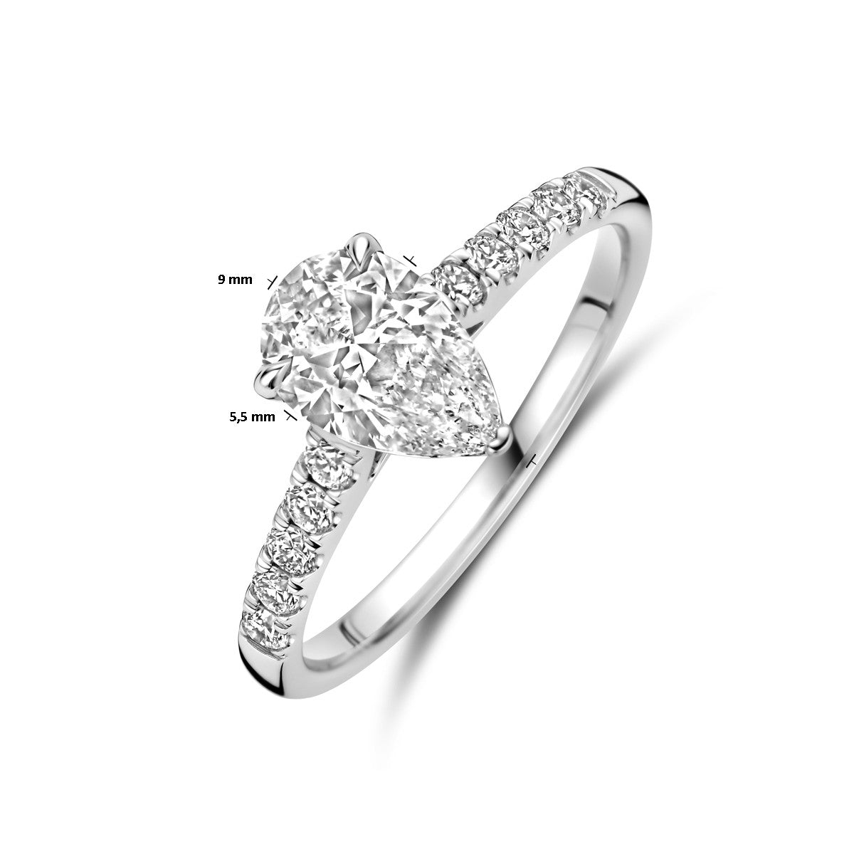 Fantasy Collection Ring lab grown diamant 1.22ct h si 14K witgoud
