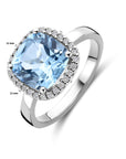 14K Witgouden Ring Sky Blue Topaas En Diamant 0.14Ct H Si 4106364 - PansiteNederland.nl